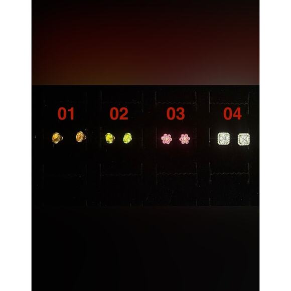4 Pairs Tested Sterling Silver Stud Earrings – Gemstones & CZ - Picture 2 of 10
